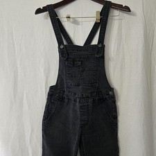 Free People FP Overalls Womens 24 Mineral Black We The Free Denim Bib Boho EUC