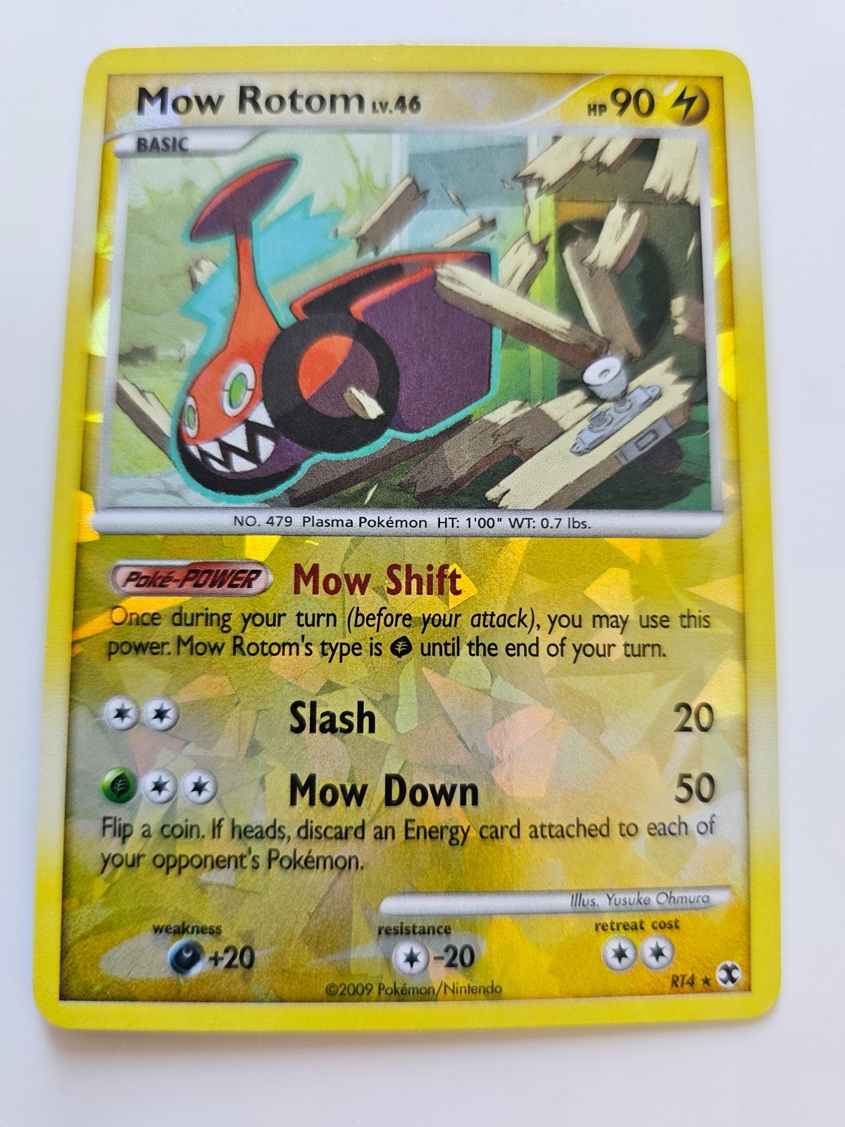 Pokemon Mow Rotom Reverse Holo Platinum Rising Rivals RT4 NM