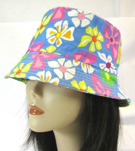 PICK 1 --FLOWER DESIGN BUCKET HAT GARDENNING HIKING LINED COTTON --HT29200A - Picture 2 of 7