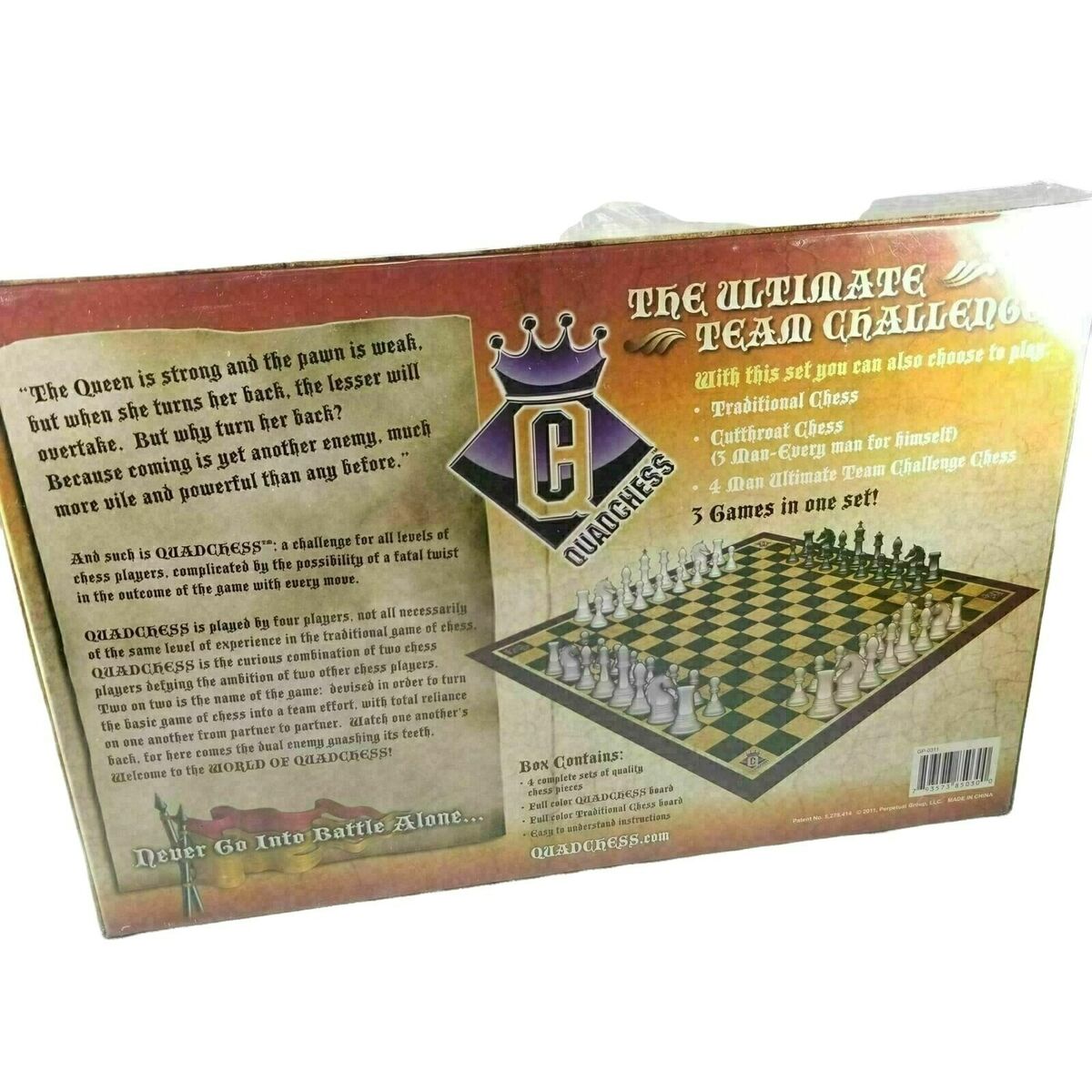 QuadChess Chess Game 2011 Team Play 2 to 4 Players New Sealed Perpetual  Group