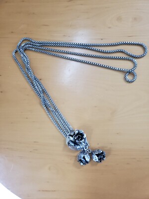 Janecraft Sterling Silver Multi Rose Necklace.
