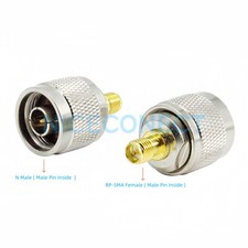 1x RP-SMA Female Jack  Male Pin  to N Male Type Plug Adapter Coaxial Connector