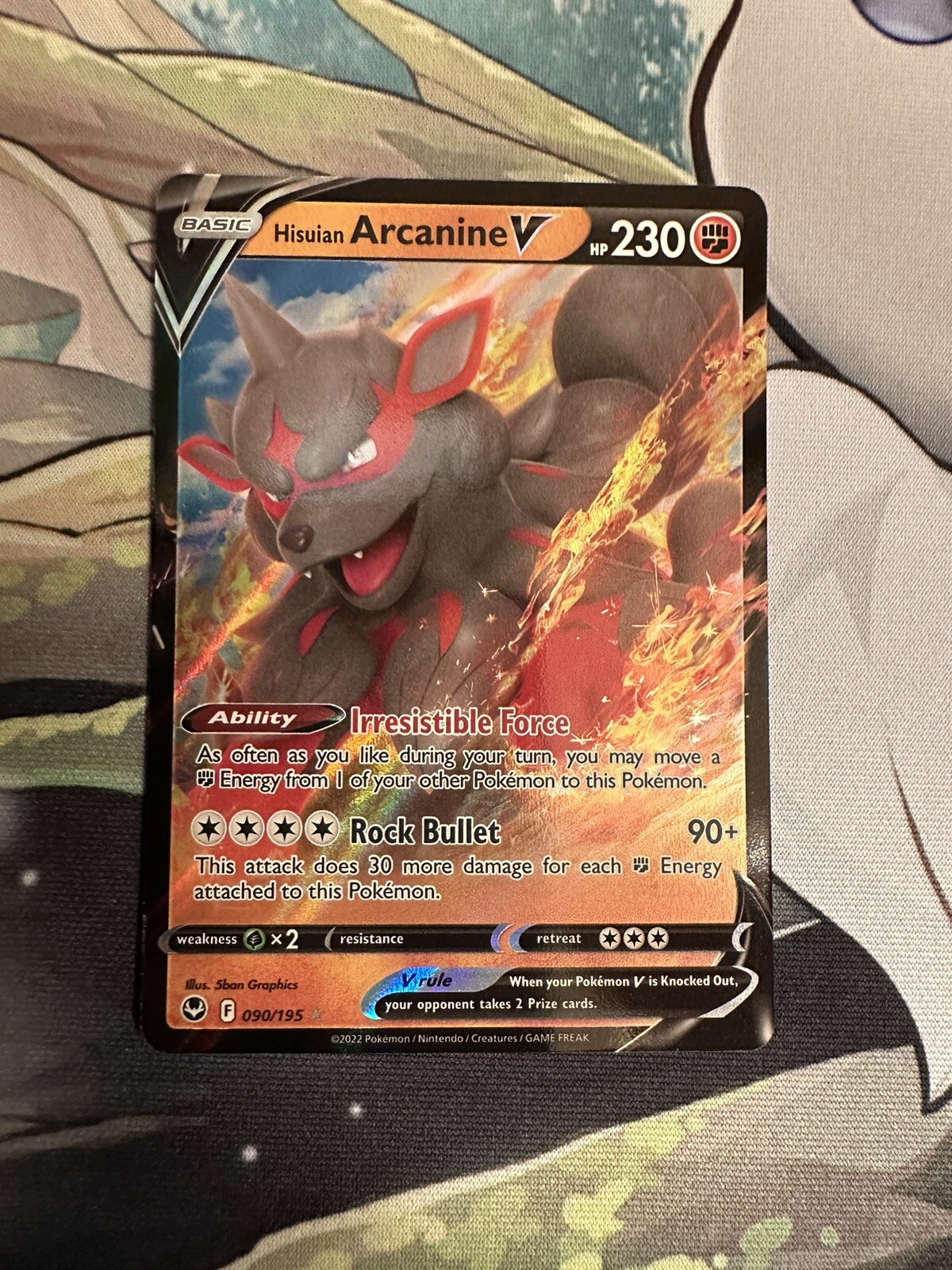 Pokemon Hisuian Arcanine V 90/195 Silver Tempest NM/M