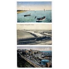 Romania 1920s Constanta postcard Port Harbour Black Sea sailor boat Ferdinand I