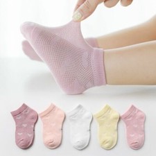 5 Pairs 1 - 12 Years Children's Socks Baby Boy Girl Cotton Mesh Breathable Wear