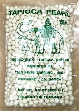 Postre de té de burbujas blancas tamaño grande Tapioca Pearl Boba 14 oz, vendedor de EE. UU.