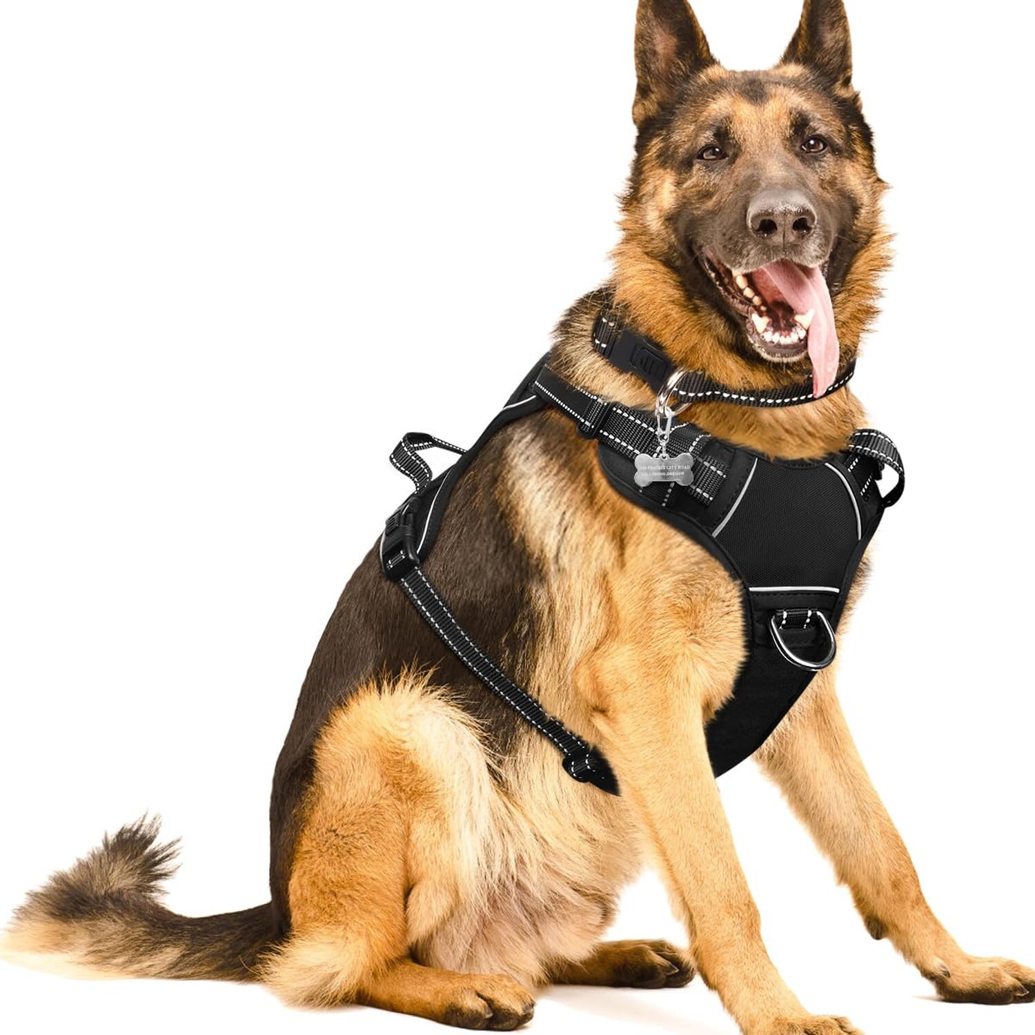 WINSEE Dog/Pet Harnesses No Pull with Dog Collar, Adjustable Reflective Oxfor...