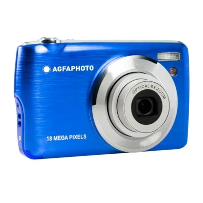 Cámara digital AgfaPhoto DC8200 azul 8x opt. Paquete de accesorios Zoom: tarjeta de 16 GB