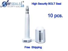 High Security BOLT Seal for Cargo Containers,  10 pcs .White Color, Numbered,   