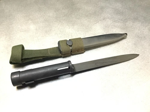 Belgian FN Type C  Bayonet  Scabbard With Early Original Canvas Web Frog