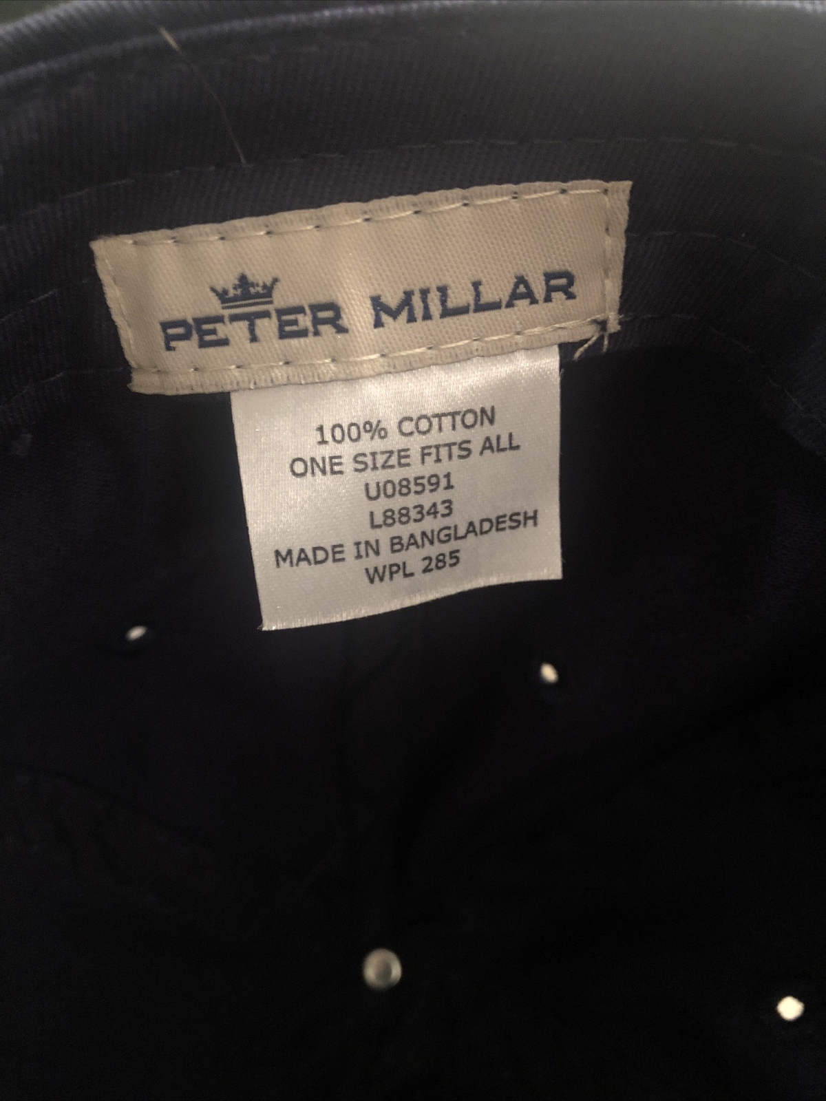 Peter Millar OSFA Adjustable Strap Navy Blue Base… - image 4