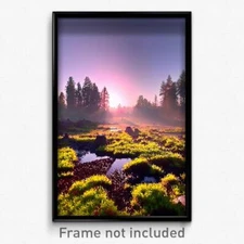 Pixel Art Poster - Cultured Bog (8 Bit Psychedelic Trippy Video Game Print)