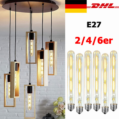 2/4/6x E27 LED Vintage Edison Lampe Lange Röhren Filament Glühbirne Retro Bulbs