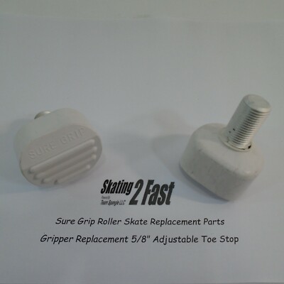 Sure Grip Standard Gripper Replacement Adjustable Toe Stop White Roller Skates