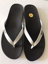 SANDALI INFRADITO DONNA REEF TAN/GLITTER BIANCO CUSCINO CORTE SPIAGGIA/PISCINA 10 NUOVI CON ETICHETTE