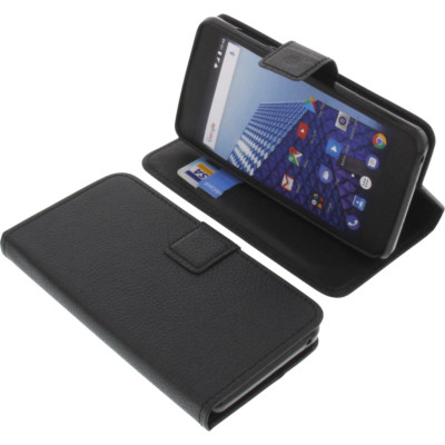 Tasche für Archos Access 50 Color 3G Book-Style Schutz Hülle Handytasche Schwarz
