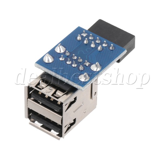 USB 2.0 9-Pin Header to Double Layer Type USB A Female Internal Port Adapter - Afbeelding 4 van 4
