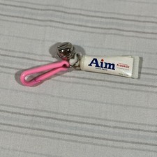 RARE Vintage Aim Tooth Paste Plastic Bell Charm For 80s Charm Necklace Chain A2