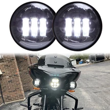 Pair Black 4.5" Inch LED Passing Lamp Spot Fog Lights For Victory Cross Country