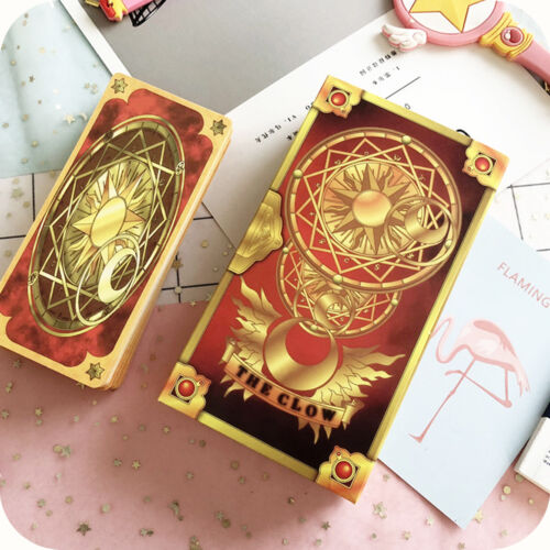 1 pièce carte clow cartes de tarot rouge jeu de 56 cartes carte anime capteur sakura cosplay - Photo 1 sur 11