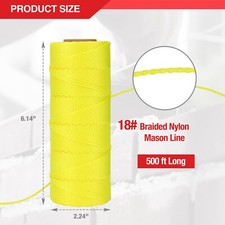 Goldblatt 500FT Mason Line 18 Braided Nylon String Line Nylon Twine for Masonry