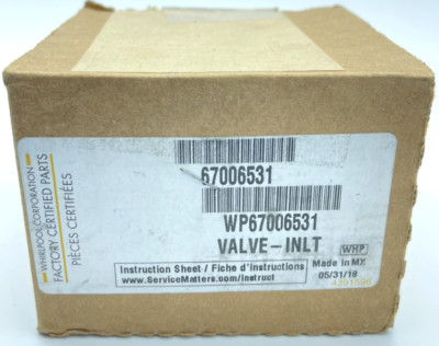 Whirlpool Refrigerator Water Valve #WP67006531 *OPEN BOX,NEVER USED* OEM