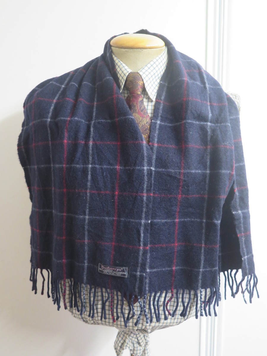 Genuine Burberry 50% Cashmere 50% Lambswool check Scarf 52