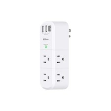 USB Outlet Extender Surge Protector - with Rotating Plug, 6 AC Multi Plug and...