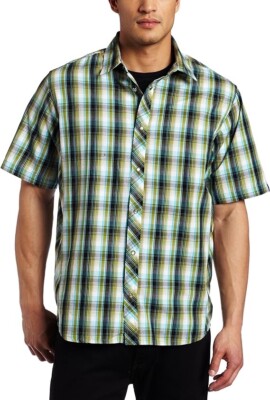Prana Pearl Snap Shirt Medium Short Sleeve Button Milo Lightweight Hike Camp