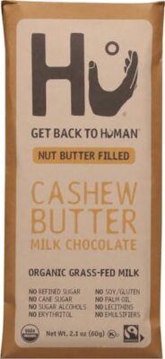 Hu Kitchen Organic Milk Chocolate Filled Cashew Butter Bar 2.1 Oz Pack Of 4