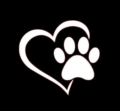 Heart Paw Print Sticker PICK SIZE COLOR Vinyl Decal Dog Puppy Love Car Window