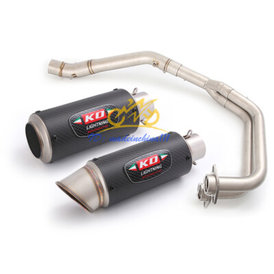 For Yamaha YZF R3 R25 Header Exhaust Link Pipe Carbon Fiber Muffler Whole System