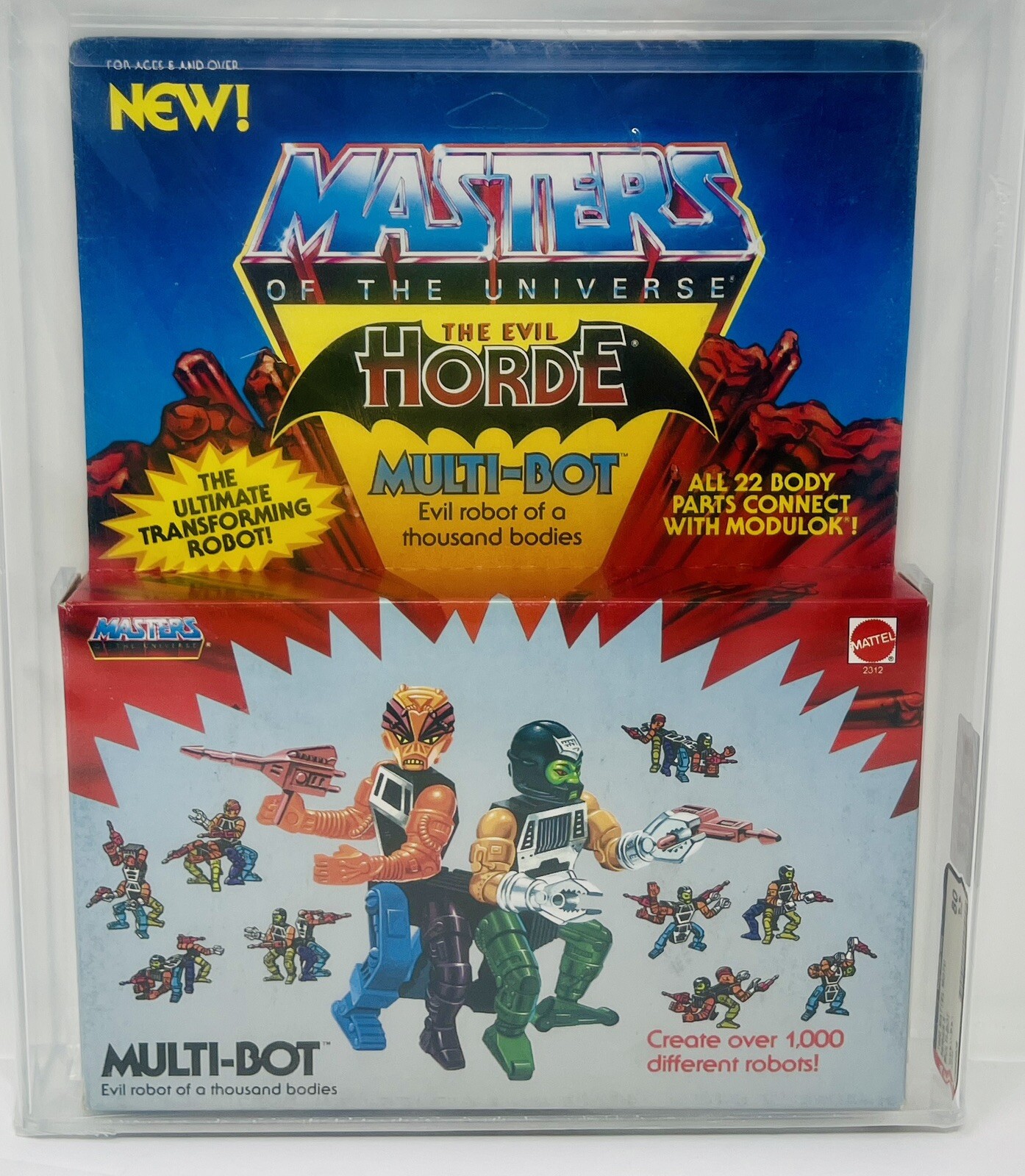 1986 MULTI-BOT AFA 80NM VINTAGE MOTU MASTERS UNIVERSE HORDE HE-MAN MIB UNPUNCHED