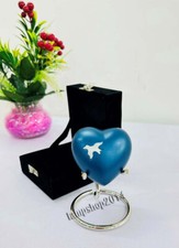 Flying Bird Blue Heart Keepsake Urn Cremation Small Urn With Premium Box Stand
