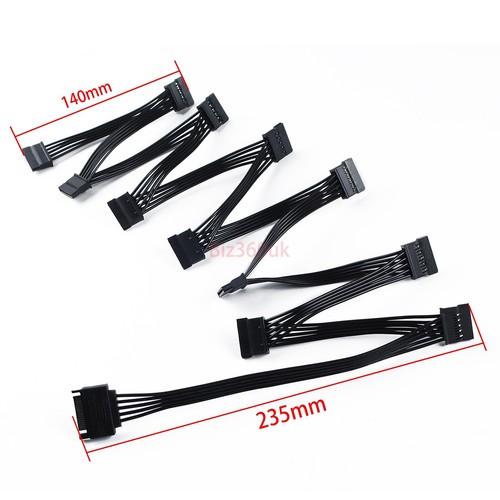 SATA Power 15 Pin 1 Male To 5/8/10/ Female Splitter Hard Drive Cable for HDD SSD - Picture 49 of 49