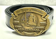 North Dakota Centennial 1889 1989 100 Years of Statehood Belt Buckle Great Seal