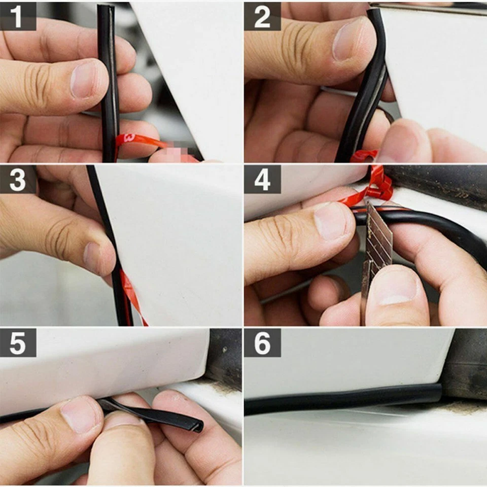 5M/16ft U Shape Rubber Seal Car Door Edge Guard Molding Trim Protectors Strip - Image 3 of 4