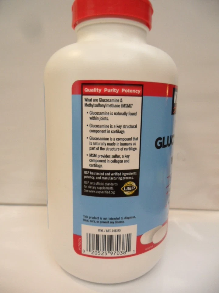 Glucosamina HCl 1.500 mg con MSM 1.500 mg dos comprimidos al día 375 comprimidos Foto 3 de 3