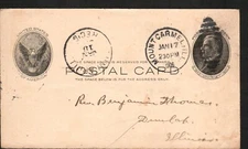 Old Postcard Postal Card Mount Caramel IL Vintage 1906 McKinley Postage Antique