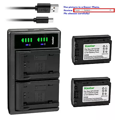 Kastar Battery LTD2 USB Charger for Sony NP-FZ100 BC-QZ1 Sony Alpha A7R3 Camera