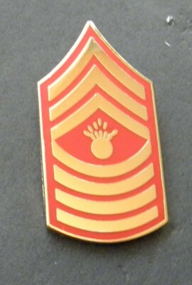 Marine Corps Marines E-9 Master Gunnery Sgt Rank Lapel Pin 3/4 x 1.3 inches USMC