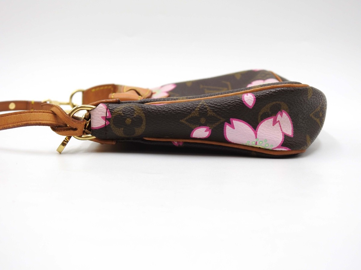Auth LOUIS VUITTON Monogram Cherry Blossom Pochette Accessories