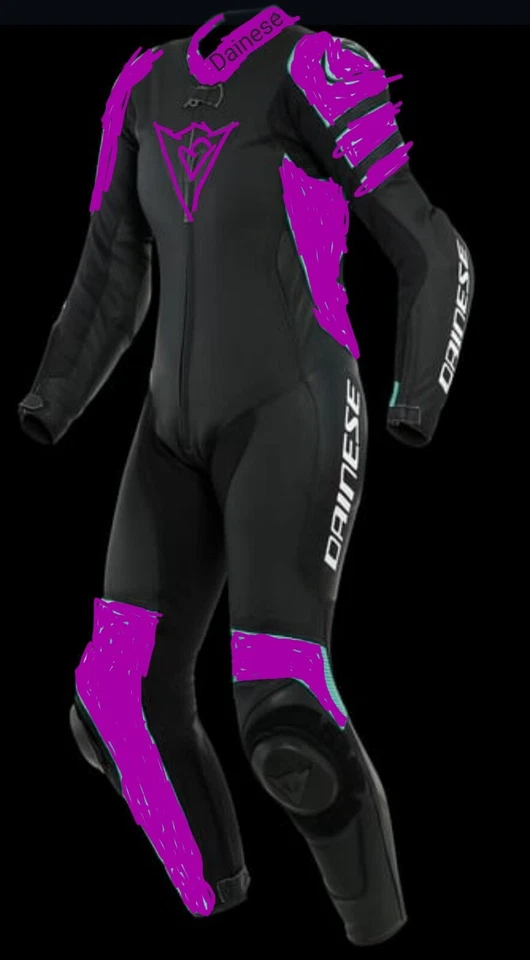 Carreras Traje Motorista de Cuero Hombres Chaqueta de Cuero de Moto Pantalones - Imagen 2 de 4