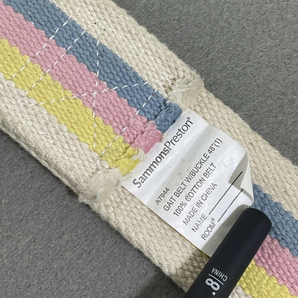 Cinto vintage 100% algodão metal fivela marcha mobilidade unissex 48” listra arco-íris * - Imagem 4 de 4