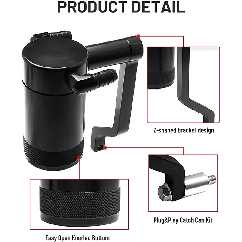 6.4L Billet Oil Catch Can Kit 5.7 HEMI Z-Bracket For 11-21 Dodge Charger Challen Foto 3 de 4