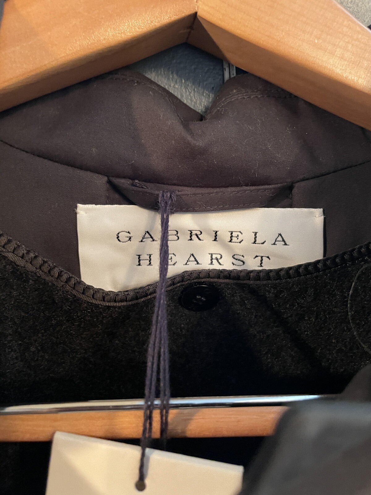 Gabriela Hearst Albert Car Coat with Cashmere lining Black size 48 NWT image 4