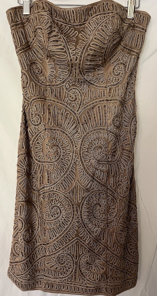 sue wong beaded strapless dress Sue Wong