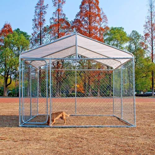 10x10FT Large Outdoor Dog Run House Kennel Pet Cage Enclosure Playpen Chain Link