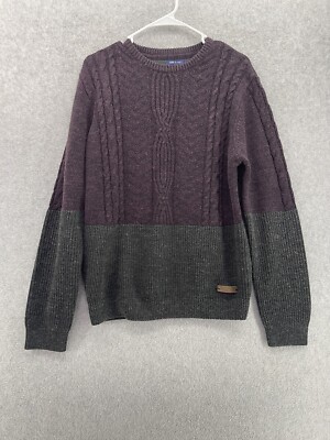 Threadbare Men s Sweater V Neck Two Tone Wool Size Large Long Sleeve