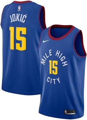 Nikola Jokic #15 Jersey Embroidered Blue Fan Jersey Size Small 44. NWT